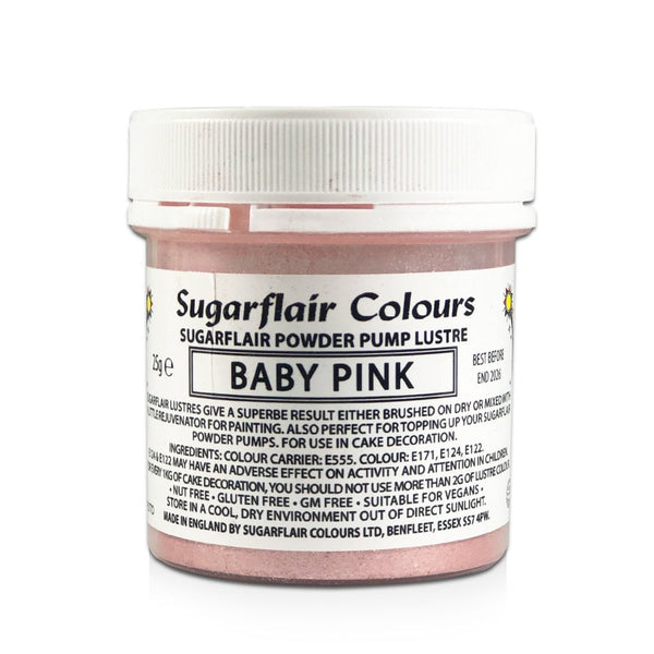 Finishing Sparkle - Powder Pump Lustre 25g - Sugarflair - Baby Pink