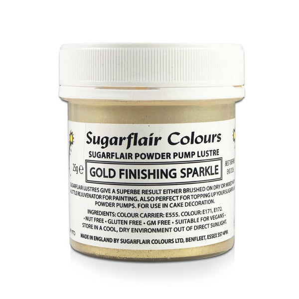 Finishing Sparkle - Powder Pump Lustre 25g - Sugarflair - Gold Finishing Sparkle