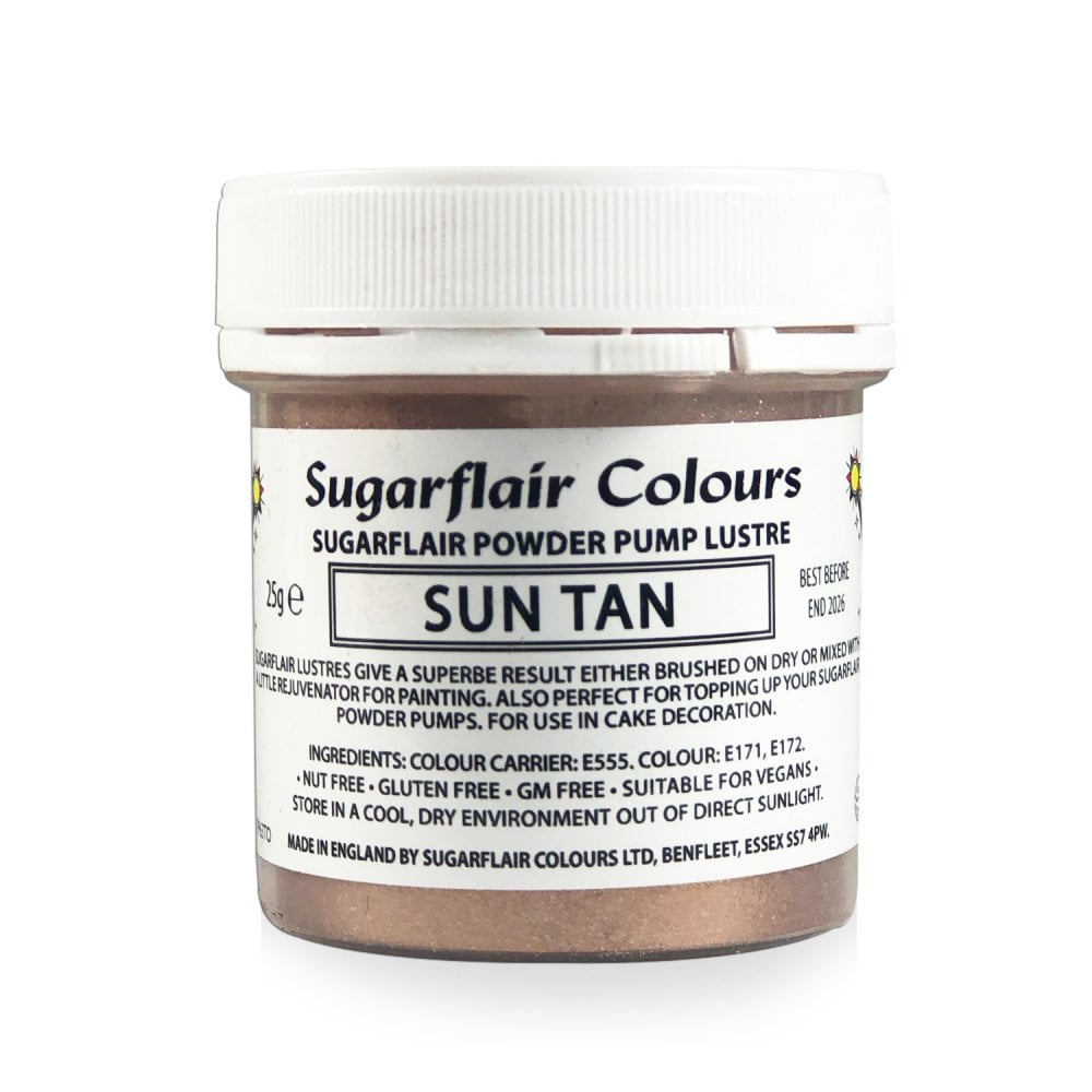 Finishing Sparkle - Powder Pump Lustre 25g - Sugarflair - Sun Tan