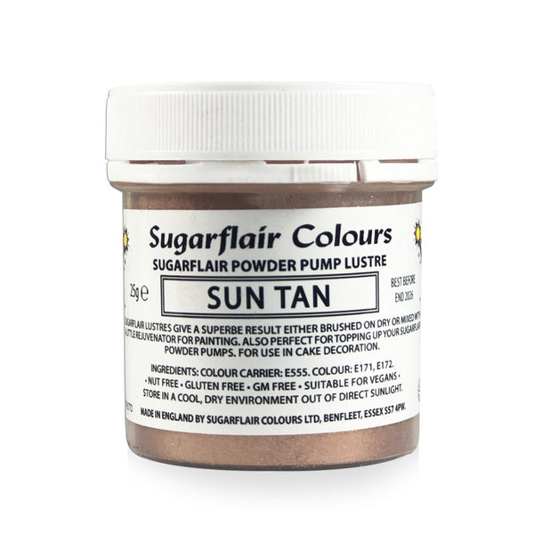Finishing Sparkle - Powder Pump Lustre 25g - Sugarflair - Sun Tan