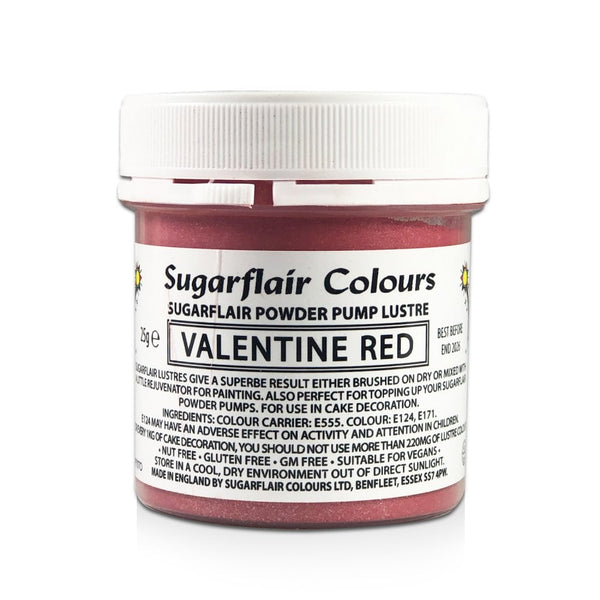 Finishing Sparkle - Powder Pump Lustre 25g - Sugarflair - Valentine Red