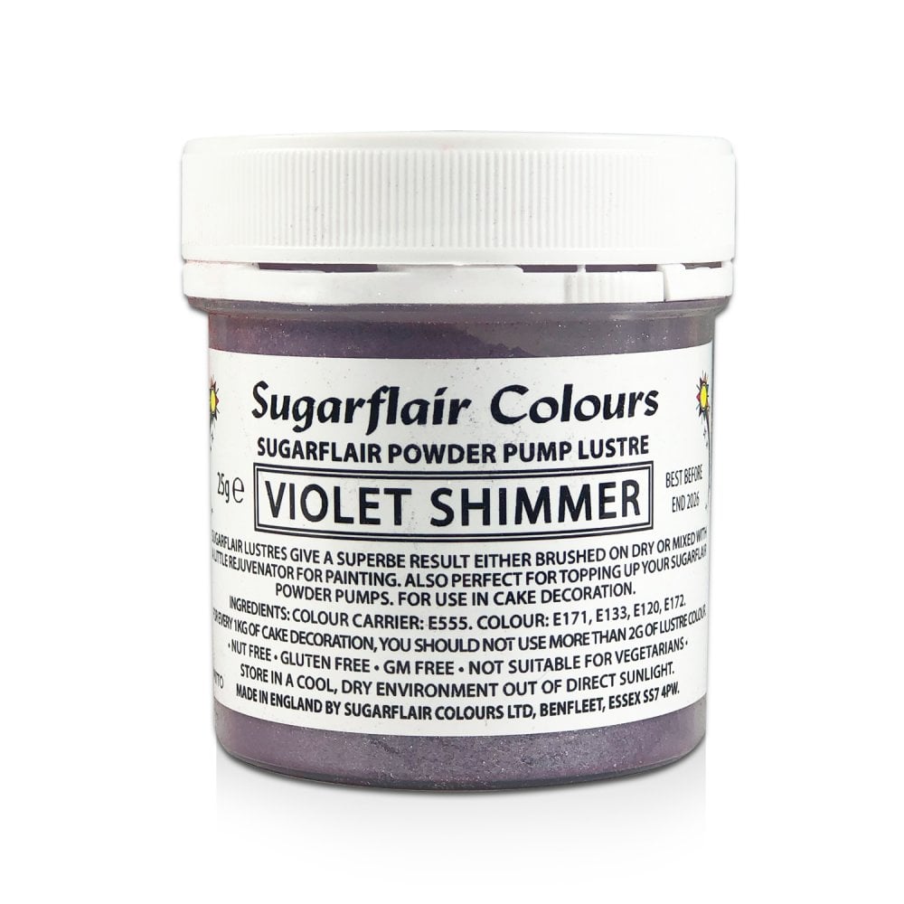 Finishing Sparkle - Powder Pump Lustre 25g - Sugarflair - Violet Shimmer