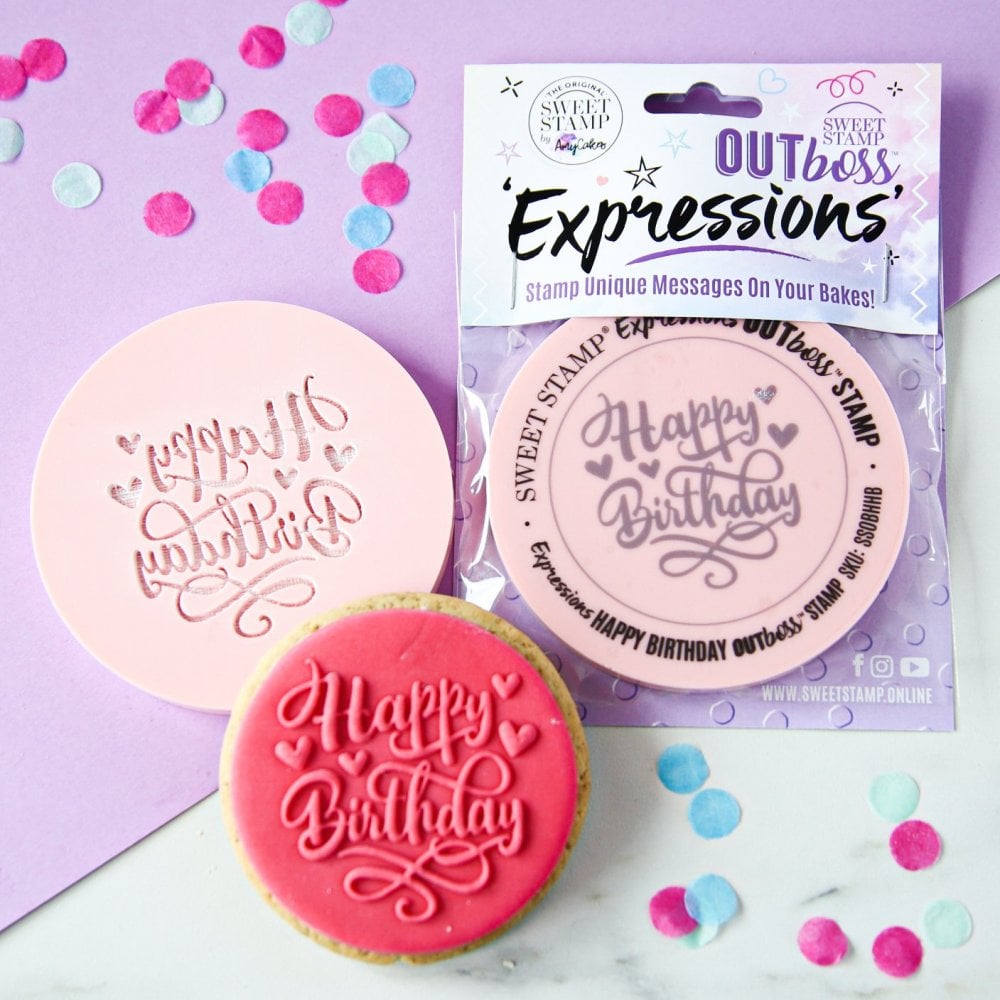 Hearts Happy Birthday - OUTboss Expressions Stamp