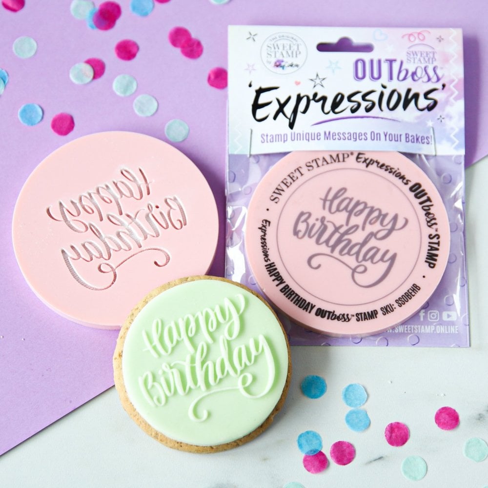Elegant Happy Birthday - OUTboss Expressions Stamp