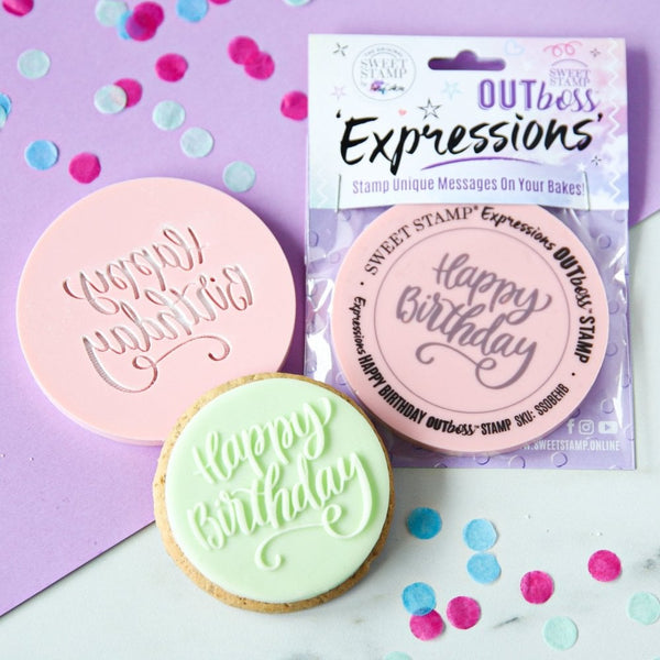 Elegant Happy Birthday - OUTboss Expressions Stamp