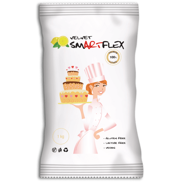 White Velvet Lemon Flavoured Sugarpaste 1KG