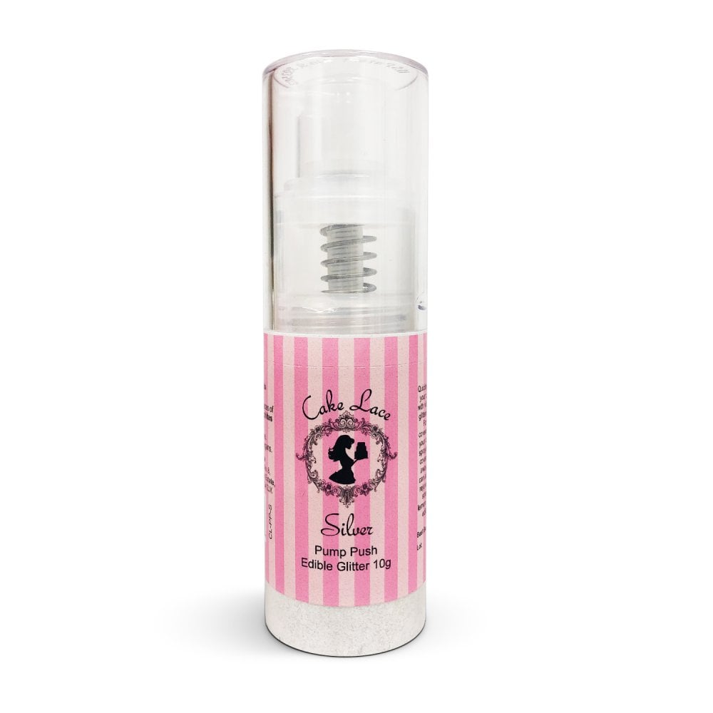 Silver - Pump Push Edible Glitter Dust 10g