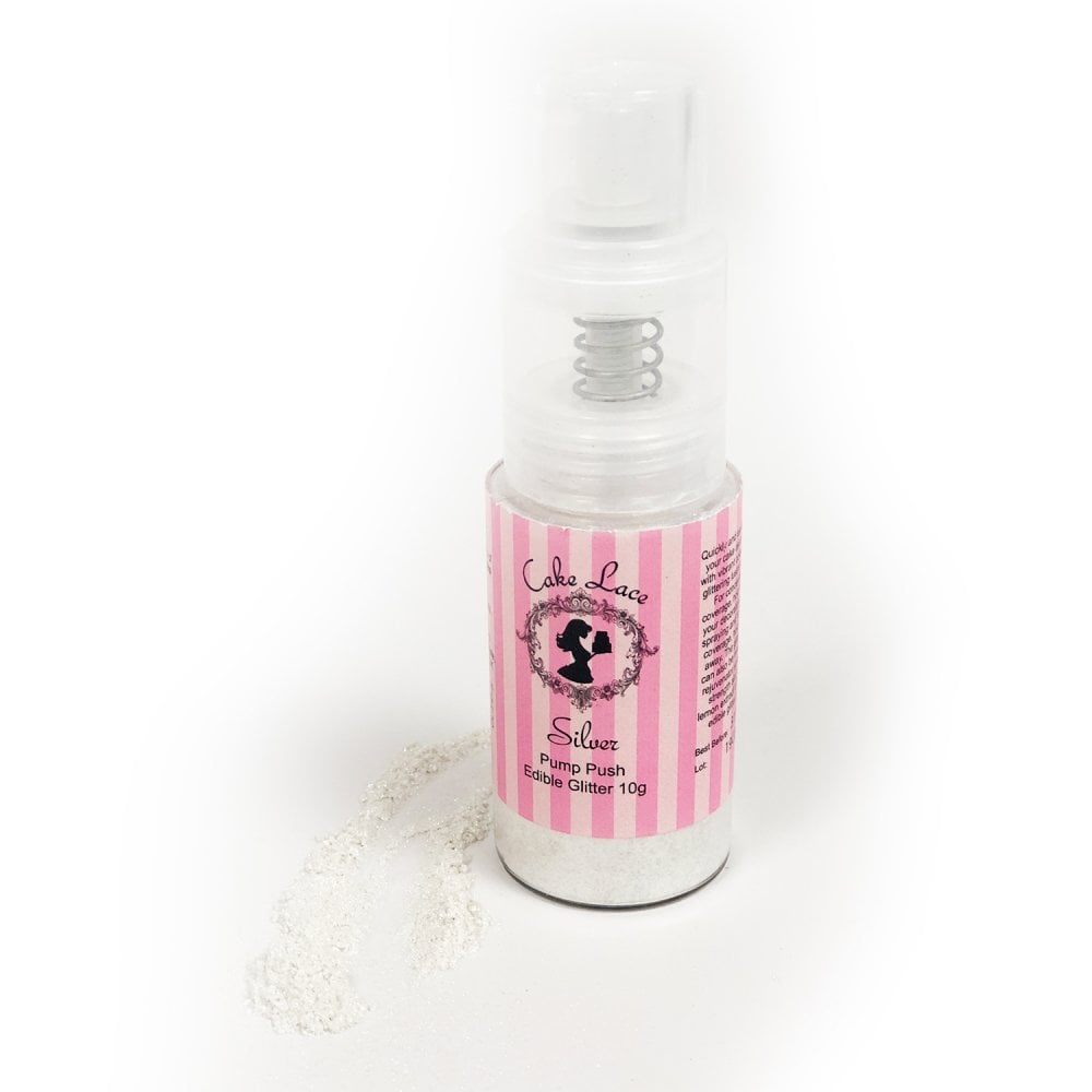 Silver - Pump Push Edible Glitter Dust 10g