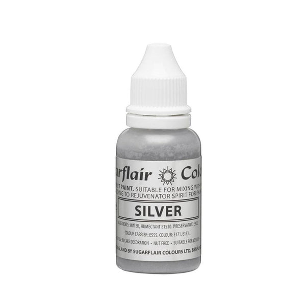 Silver - Sugartint Concentrated Droplet Colour 14ml - Sugarflair