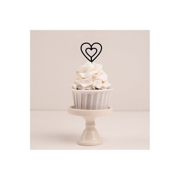 Double Heart Cupcake Topper