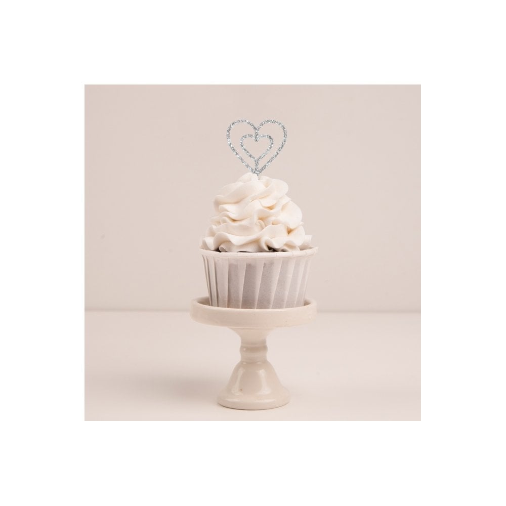 Double Heart Cupcake Topper