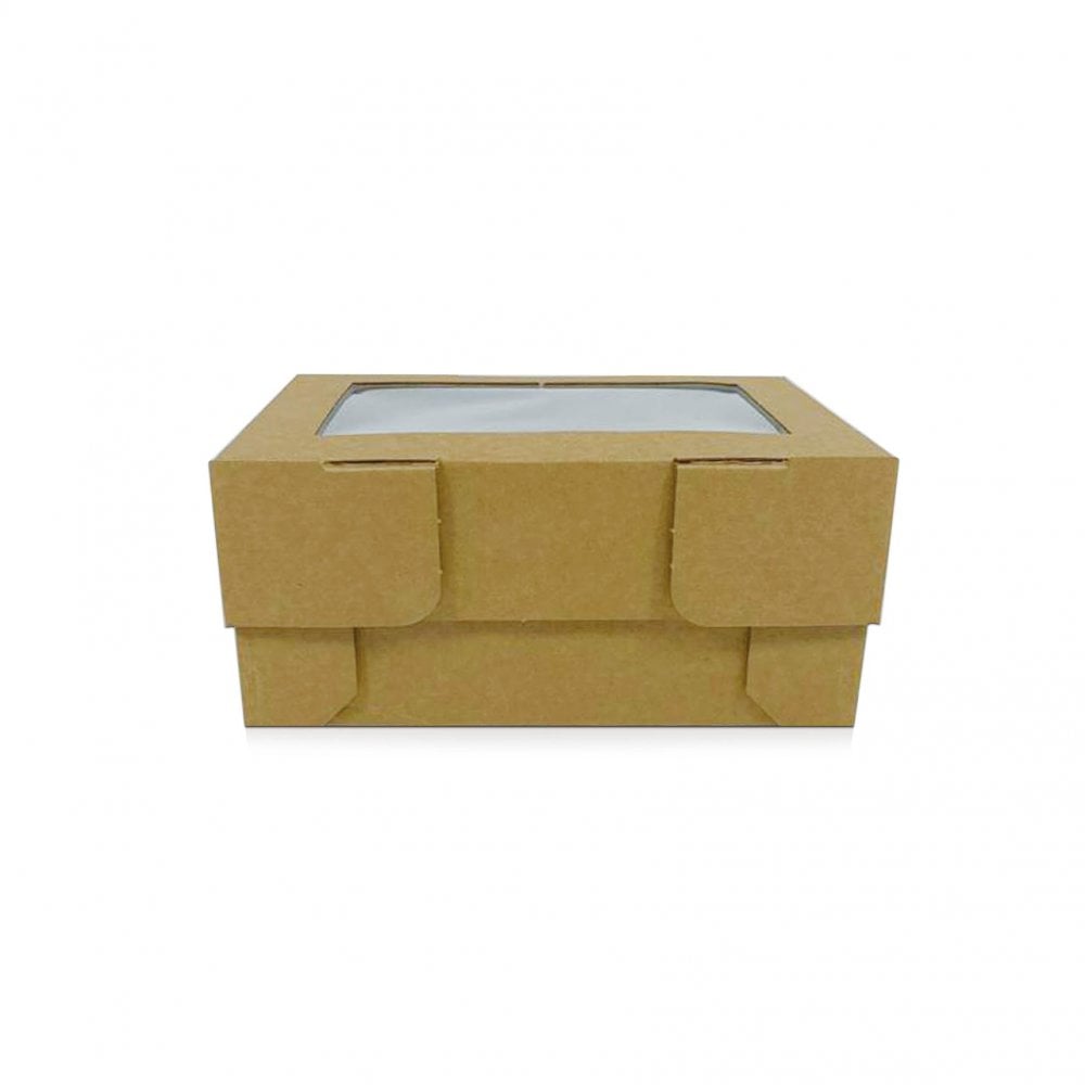 6" x 4" Brown Treat Box with Biodegradable Window