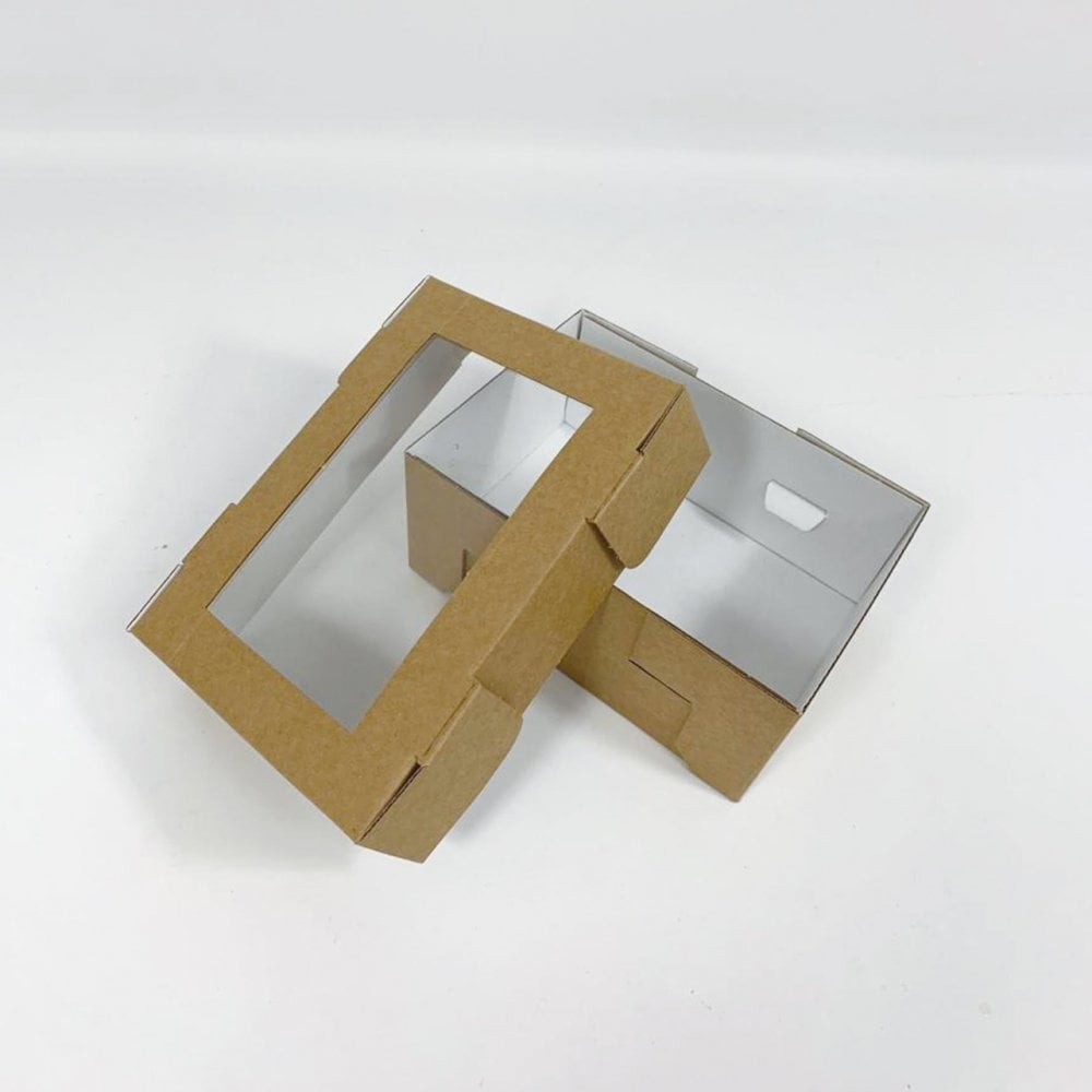 6" x 4" Brown Treat Box with Biodegradable Window
