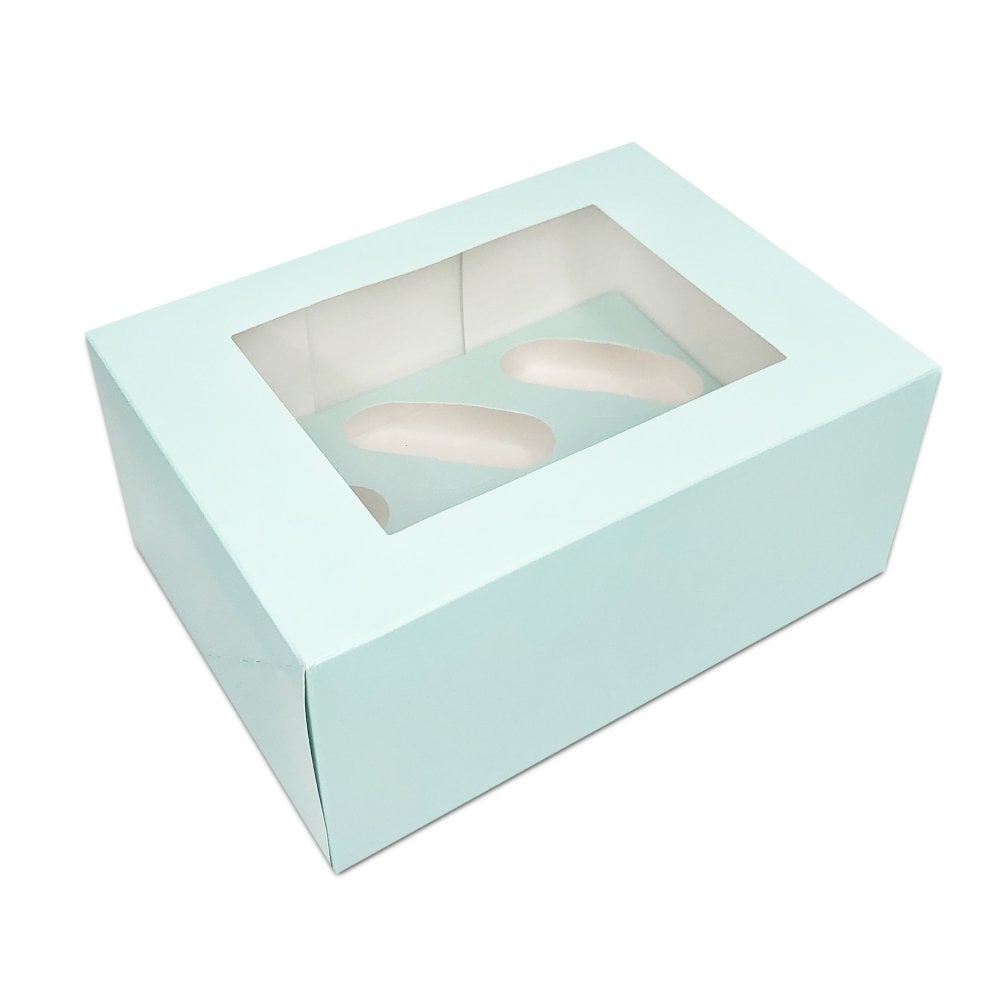 4" Deep Duck Egg Blue Luxury Cupcake Box
