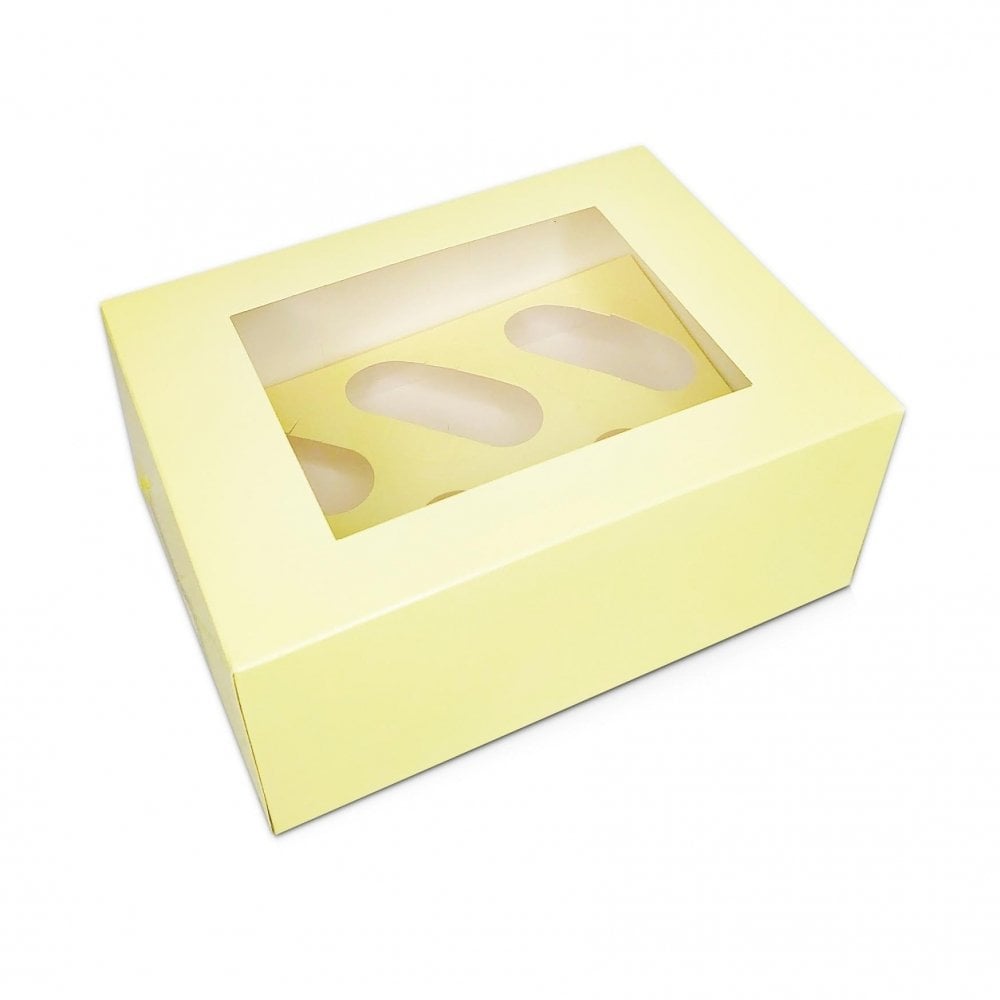 4" Deep Pastel Yellow Luxury Cupcake Box