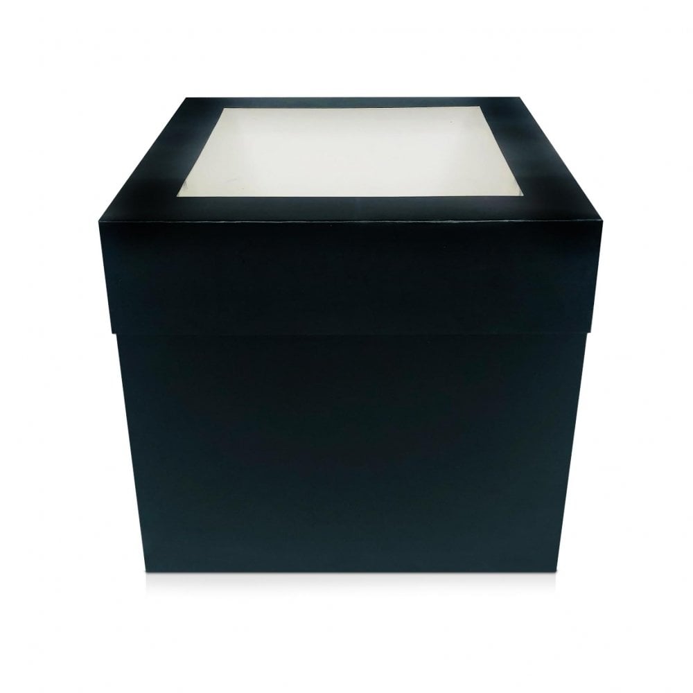 Black Matt Extra Deep Cake Box With Window