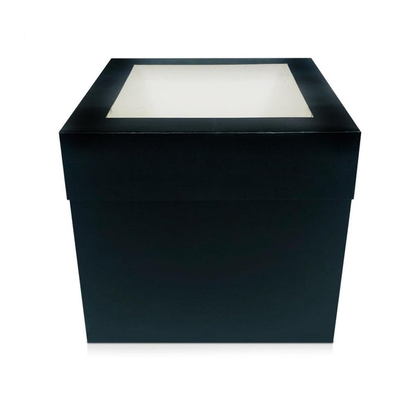 Black Matt Extra Deep Cake Box With Window