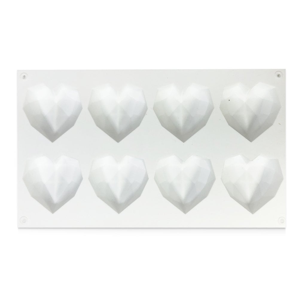 Geo Heart Chocolate Mould - 8 Cavity