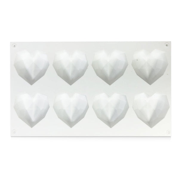Geo Heart Chocolate Mould - 8 Cavity