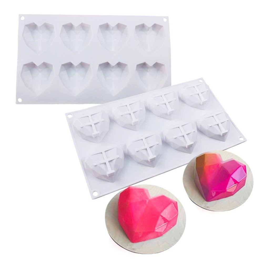 Geo Heart Chocolate Mould - 8 Cavity