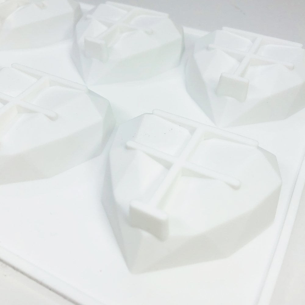 Geo Heart Chocolate Mould - 8 Cavity