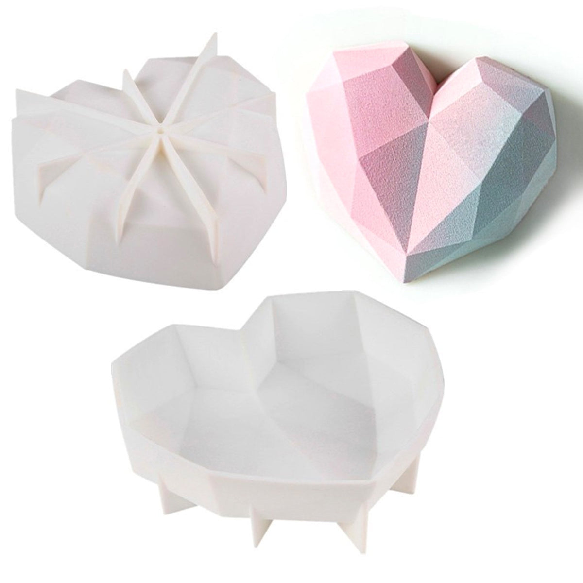 Large Geo Heart Chocolate Mould
