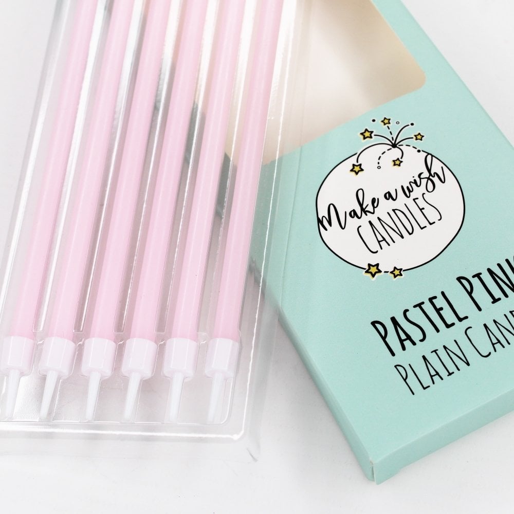 Tall Pastel Pink Candles x 6