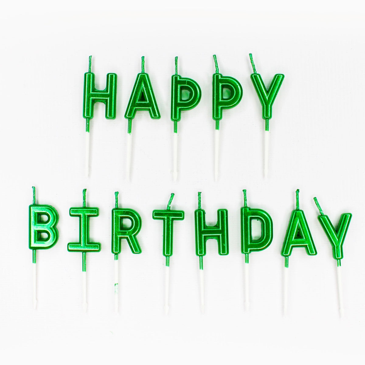 Green 'Happy Birthday' Candles