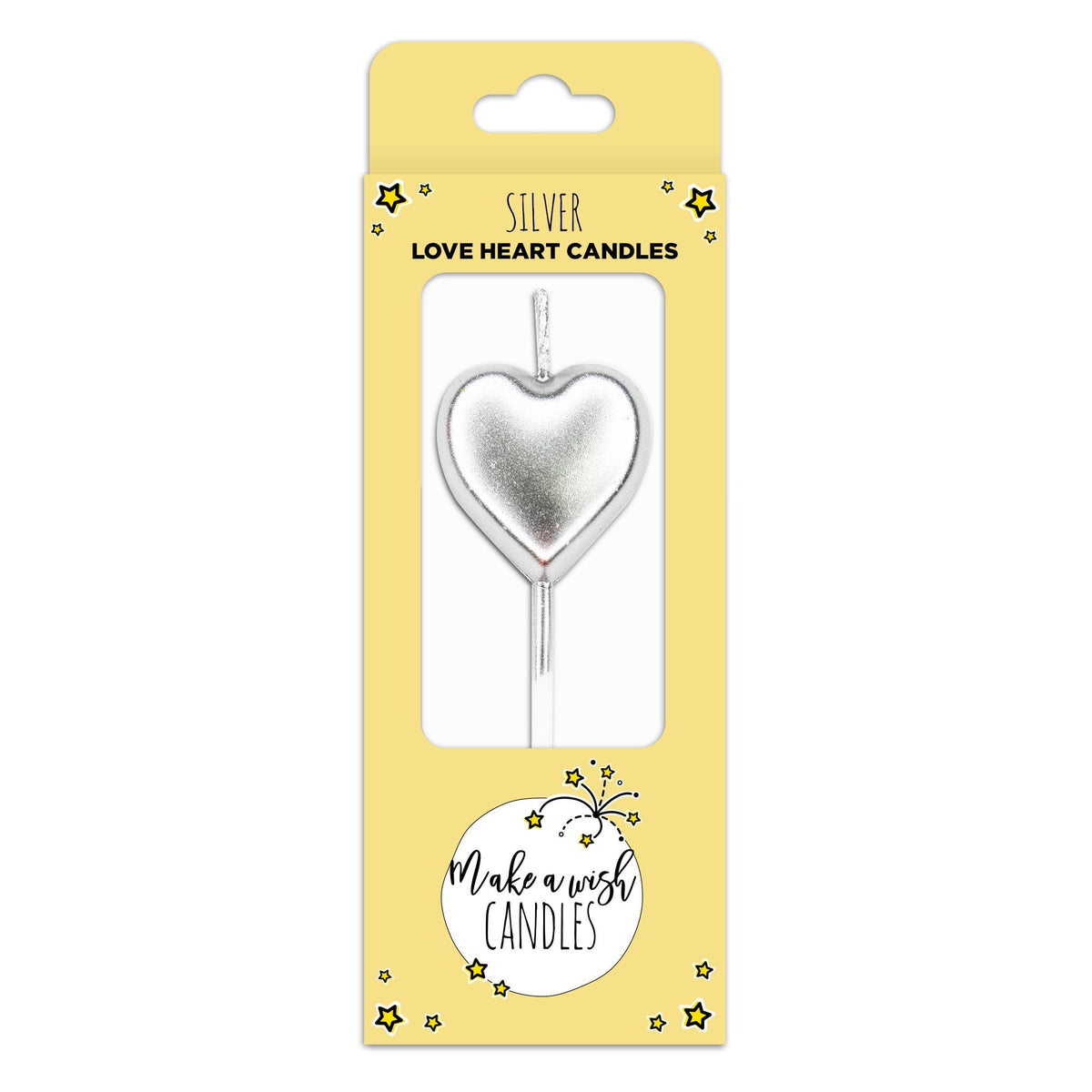 Silver Single Heart Candle