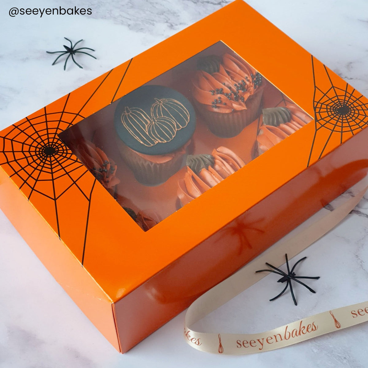 Halloween Cobweb Satin Cupcake Box