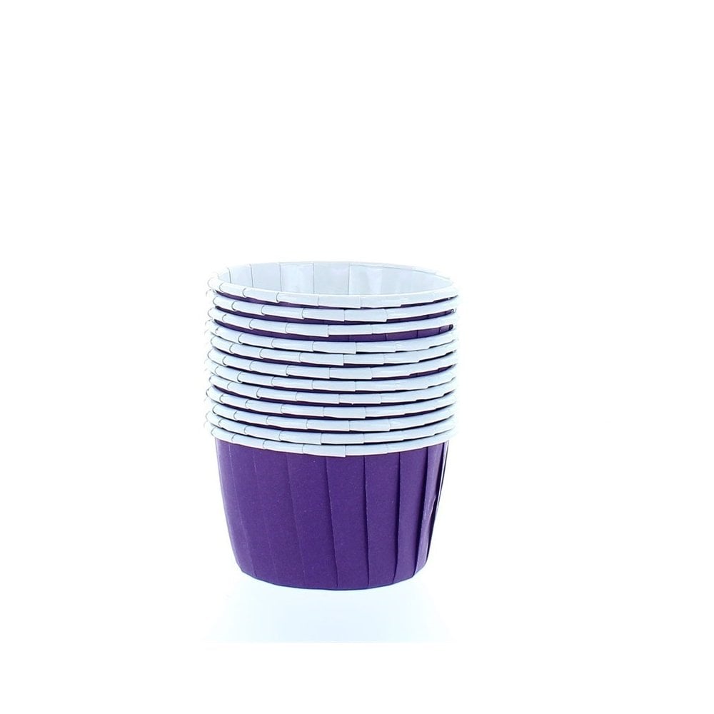 Pack of 12 - 50mm Purple Baking Cups