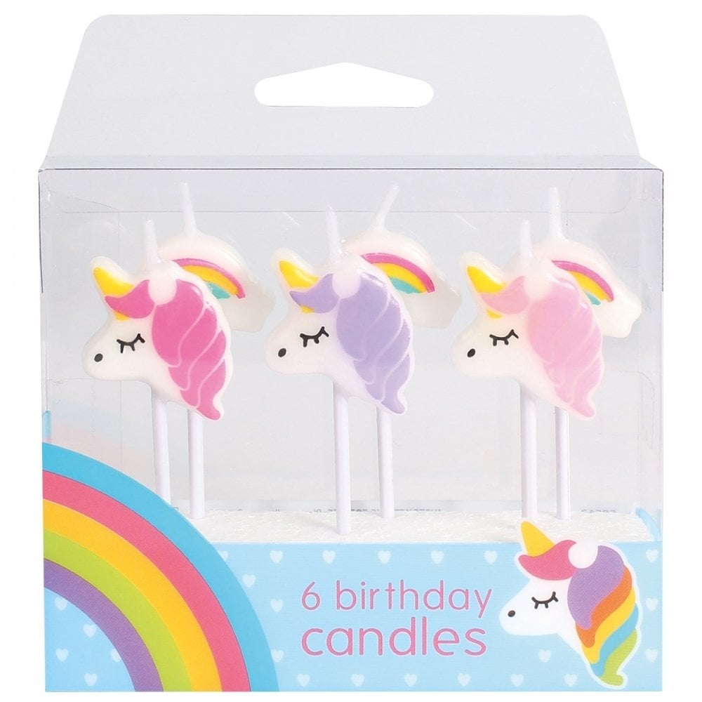 Unicorn & Rainbow Candles x 6