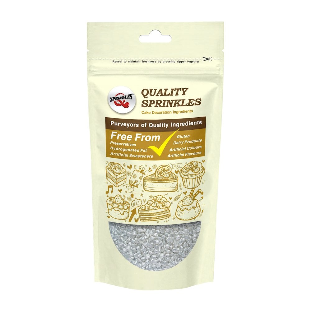 Pearlised White Sparkling Sugar Crystals 100g