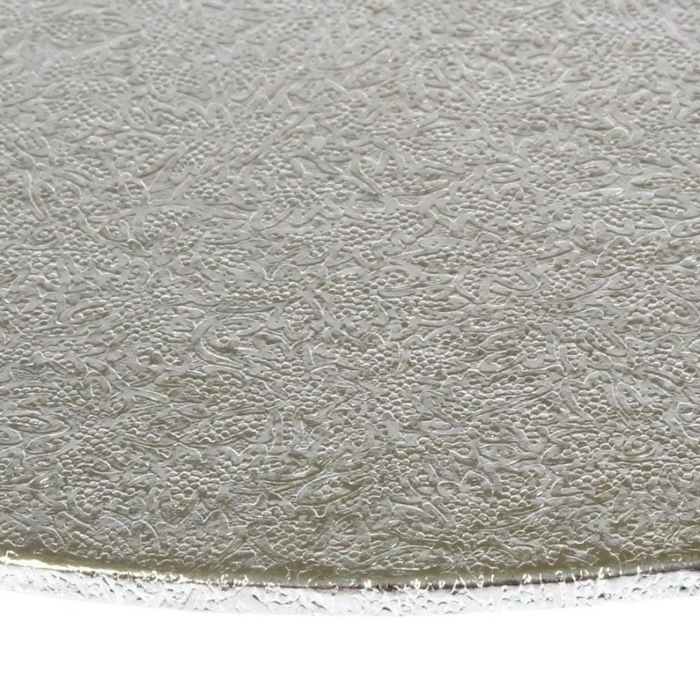 Silver Foil Round Hardboard Cake Card