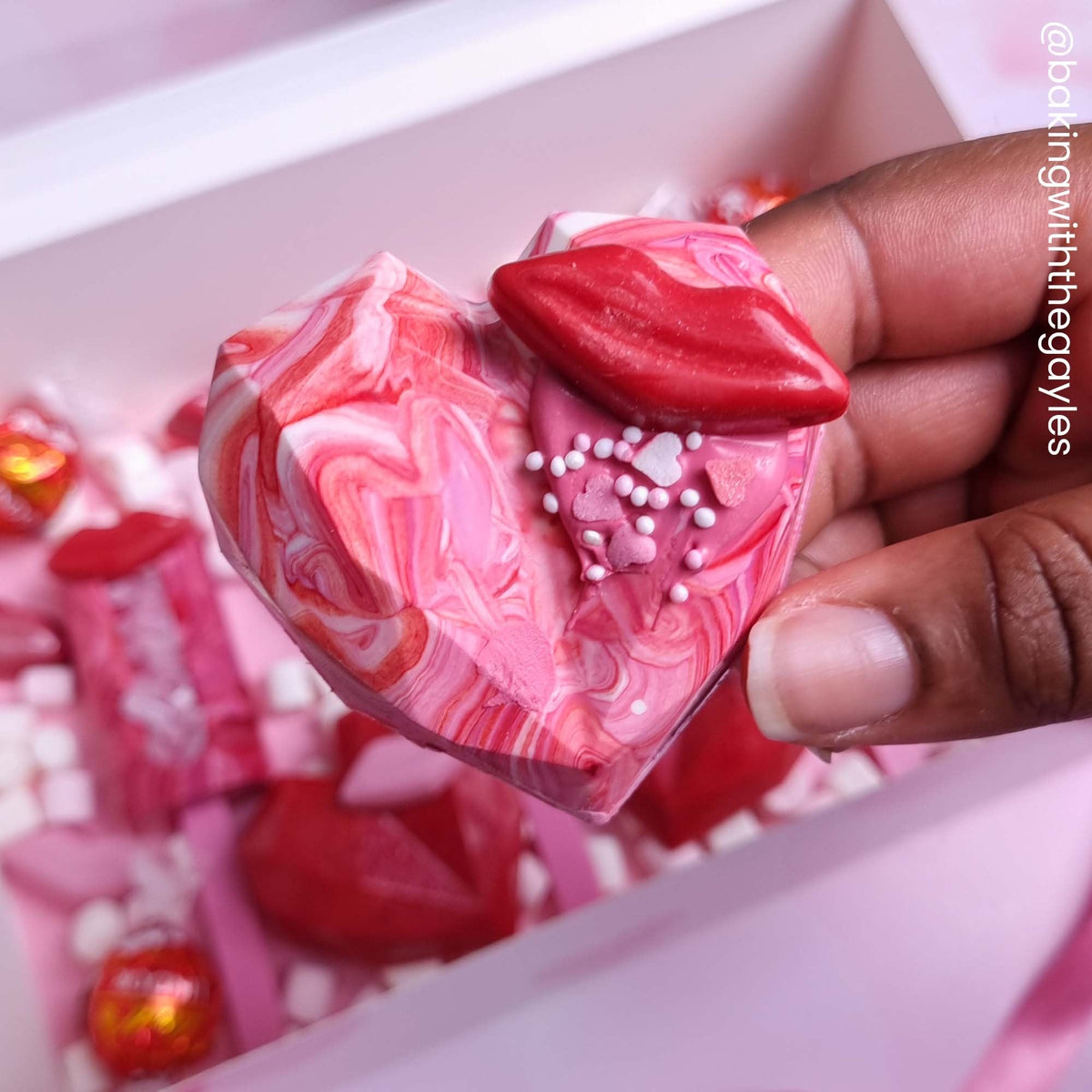 Love Heart Geo Chocolate Mould - 6 Cavity