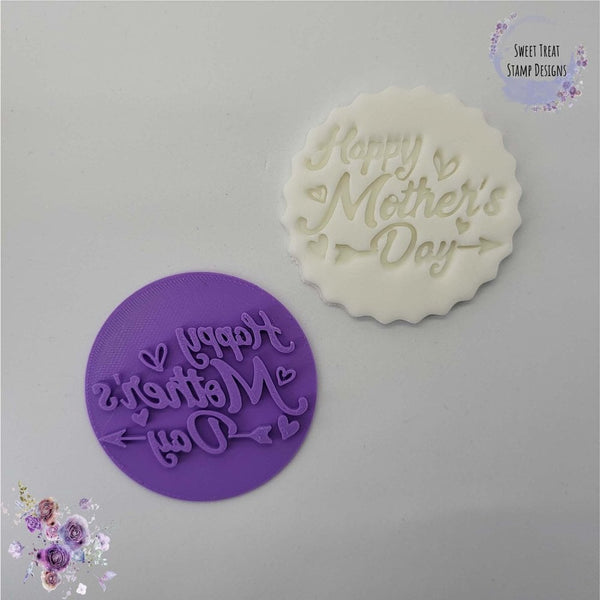 Happy Mother's Day With Arrow Cupcake & Cookie Embossing Stamp
