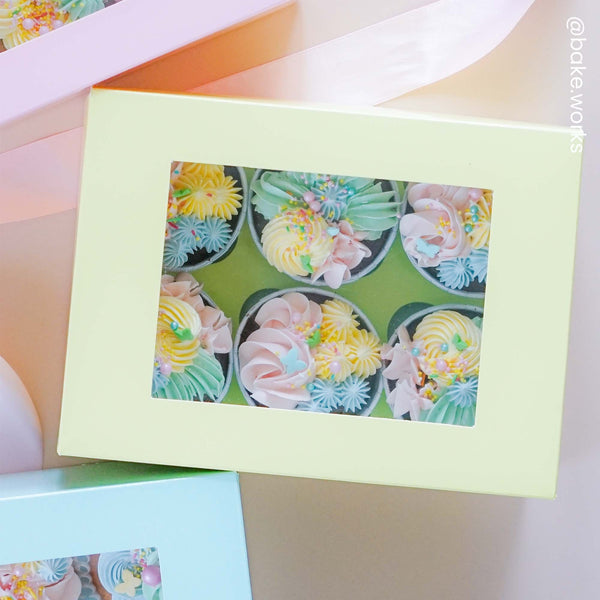 4" Deep Pastel Yellow Luxury Cupcake Box