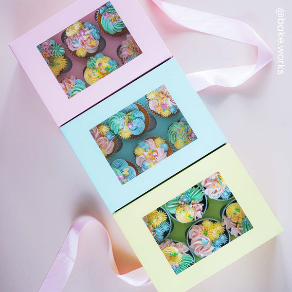 4" Deep Pastel Yellow Luxury Cupcake Box