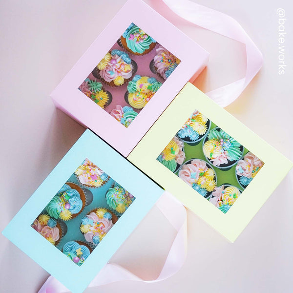 4" Deep Baby Pink Luxury Cupcake Box