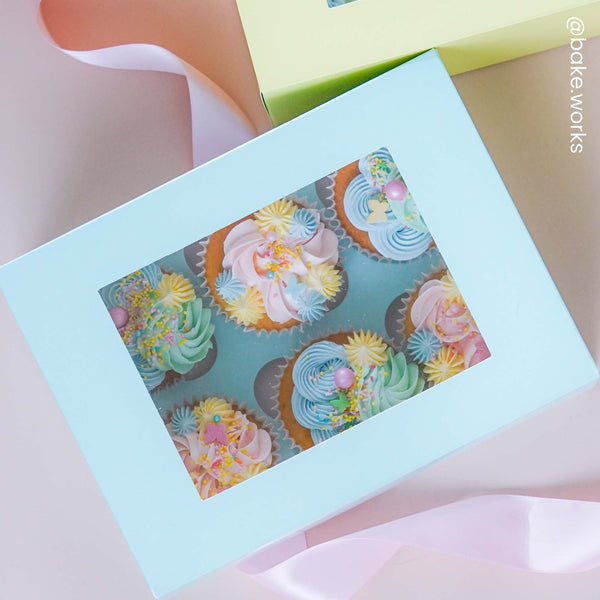 4" Deep Duck Egg Blue Luxury Cupcake Box