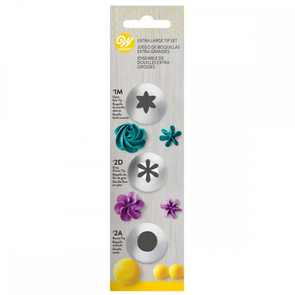 Piping Tip Extra Large Set Of 3 (No.1M, No.2D, No.2A)