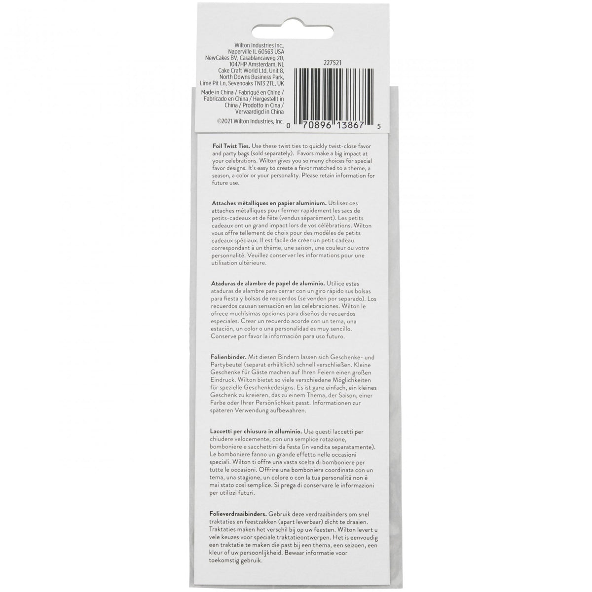 Wilton Silver Twist Ties pk/50