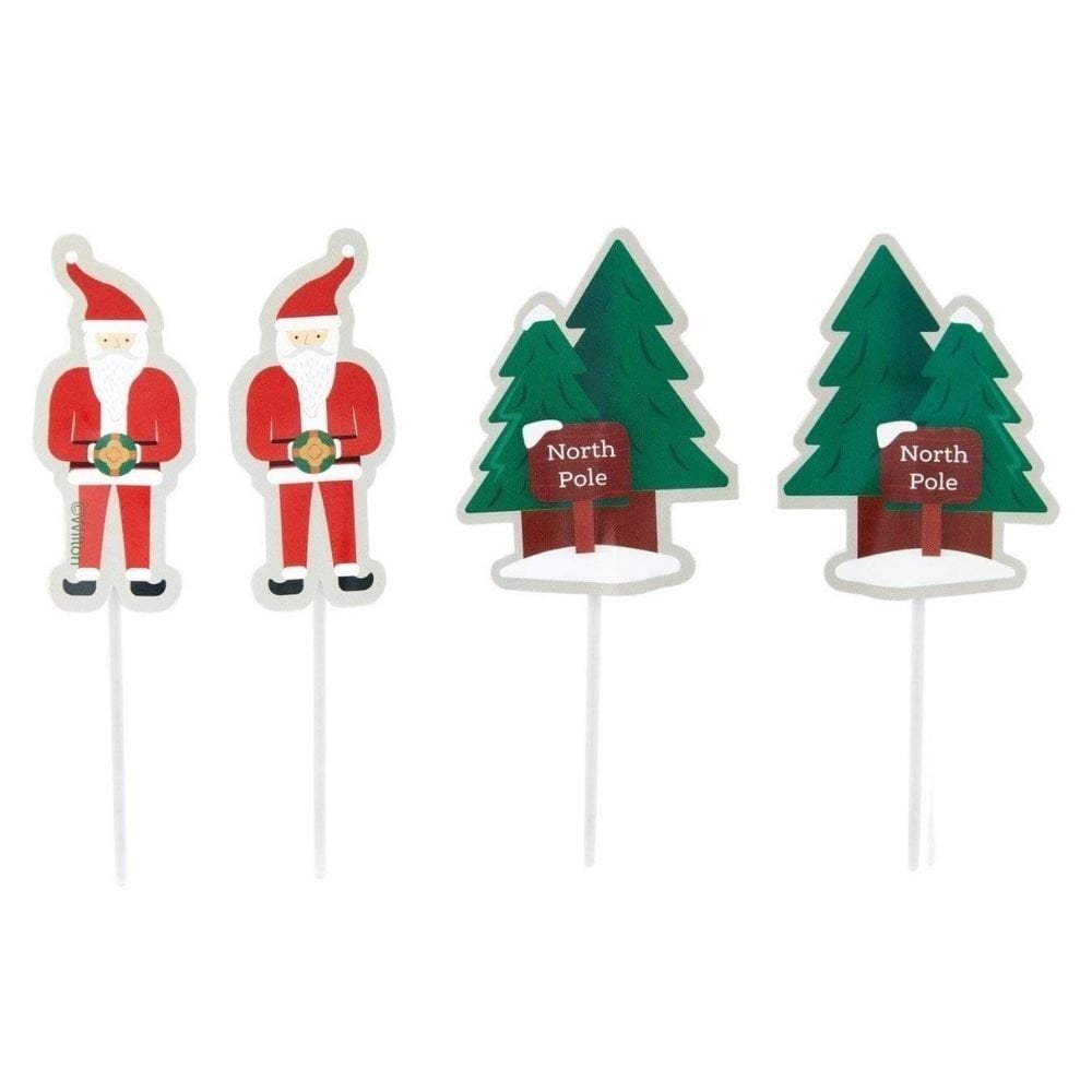 Santa & Signpost Picks x 12