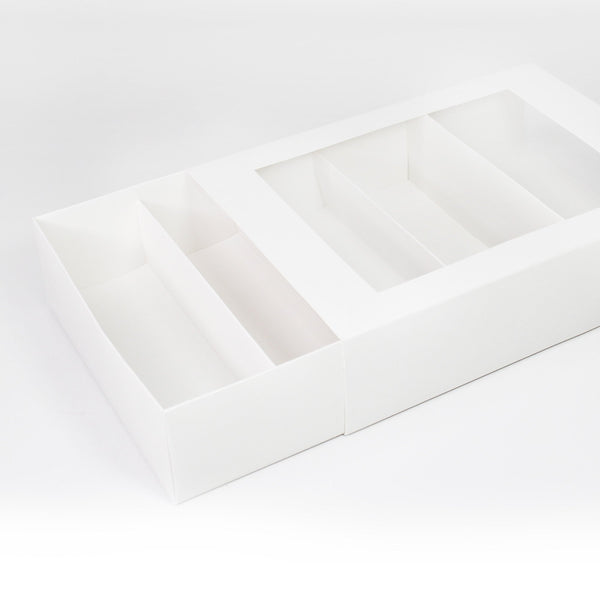 Holds 24 Luxury Satin White Macaron Box With Sleeve