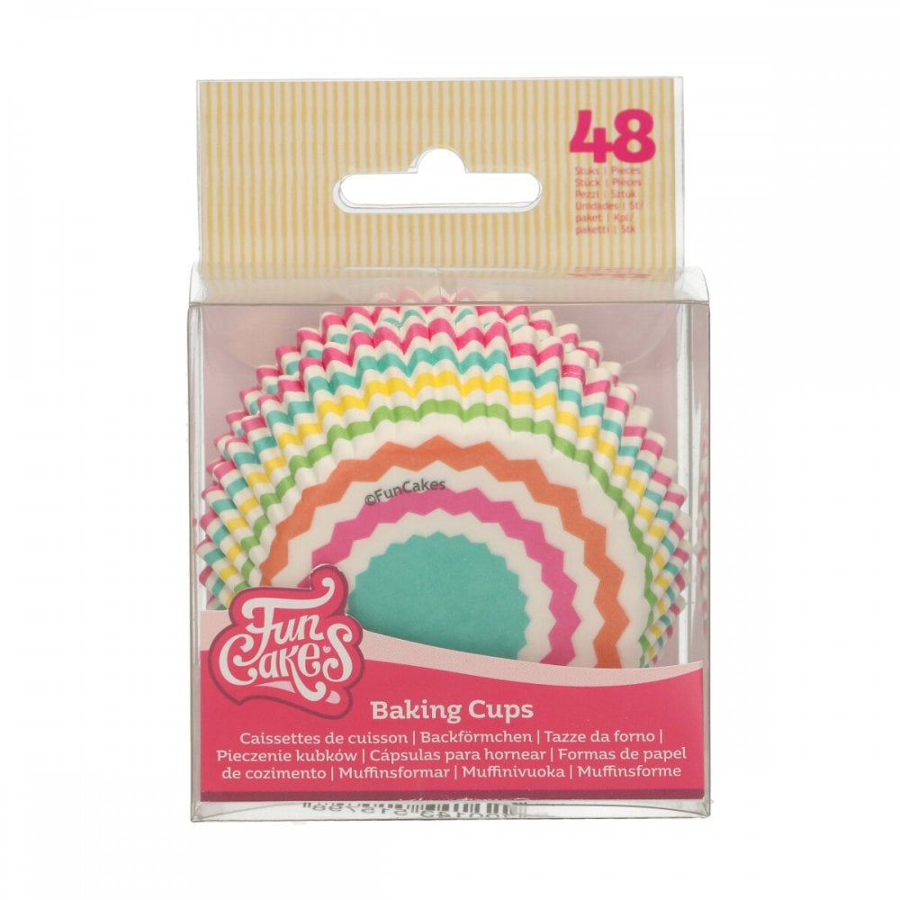 FunCakes Baking Cups Colourful Chevron pk/48