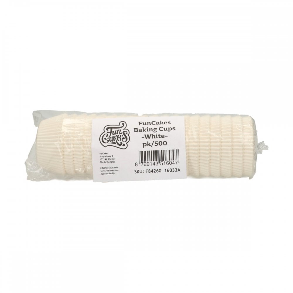 FunCakes Baking Cups White pk/500