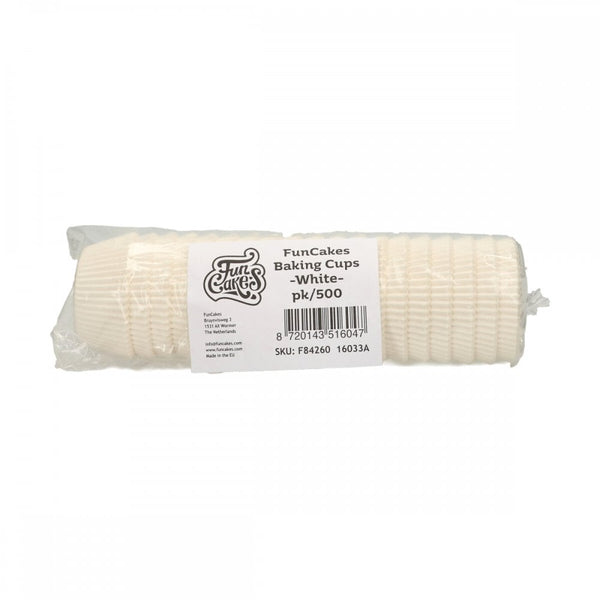 FunCakes Baking Cups White pk/500