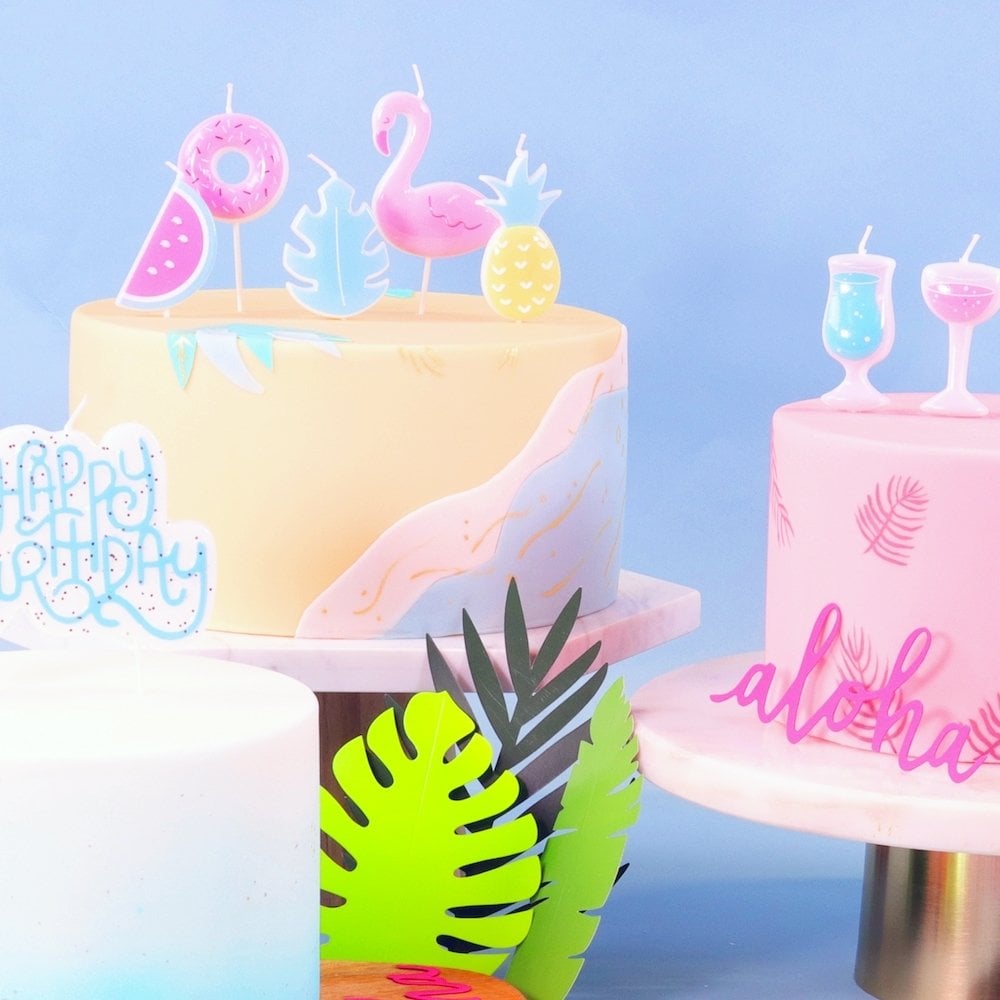 Tropical Party Candles - Set of 5