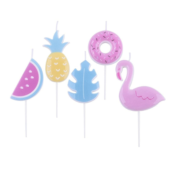 Tropical Party Candles - Set of 5