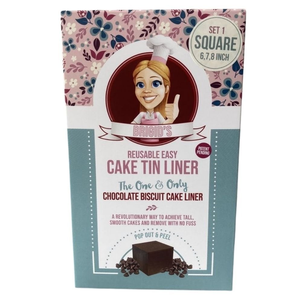 Square Chocolate Biscuit Cake Tin Liner Kit